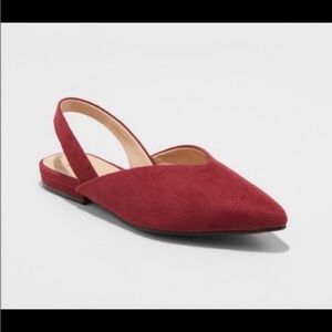Elegant Red Slingback Flats